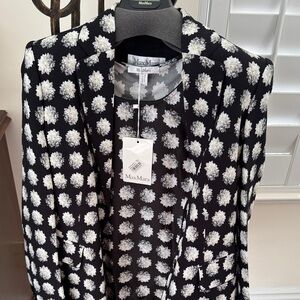 MaxMara Black and White Patterned Blazer